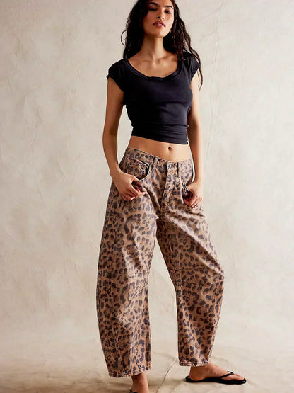 Fashionable Leopard Skinny Jeans