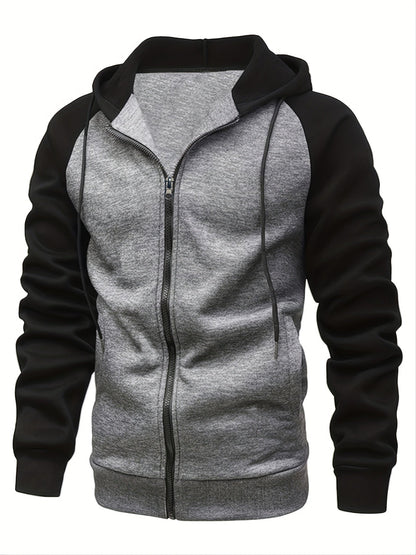 Men's Casual Zip Up Hooded Sweatshirt