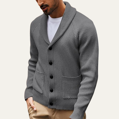 Classic Men's Crew Neck Knit Sweater with Pockets