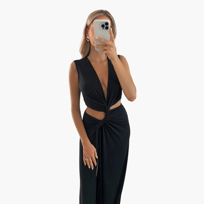 Sunny Women's V-Neck Cut Out Dress