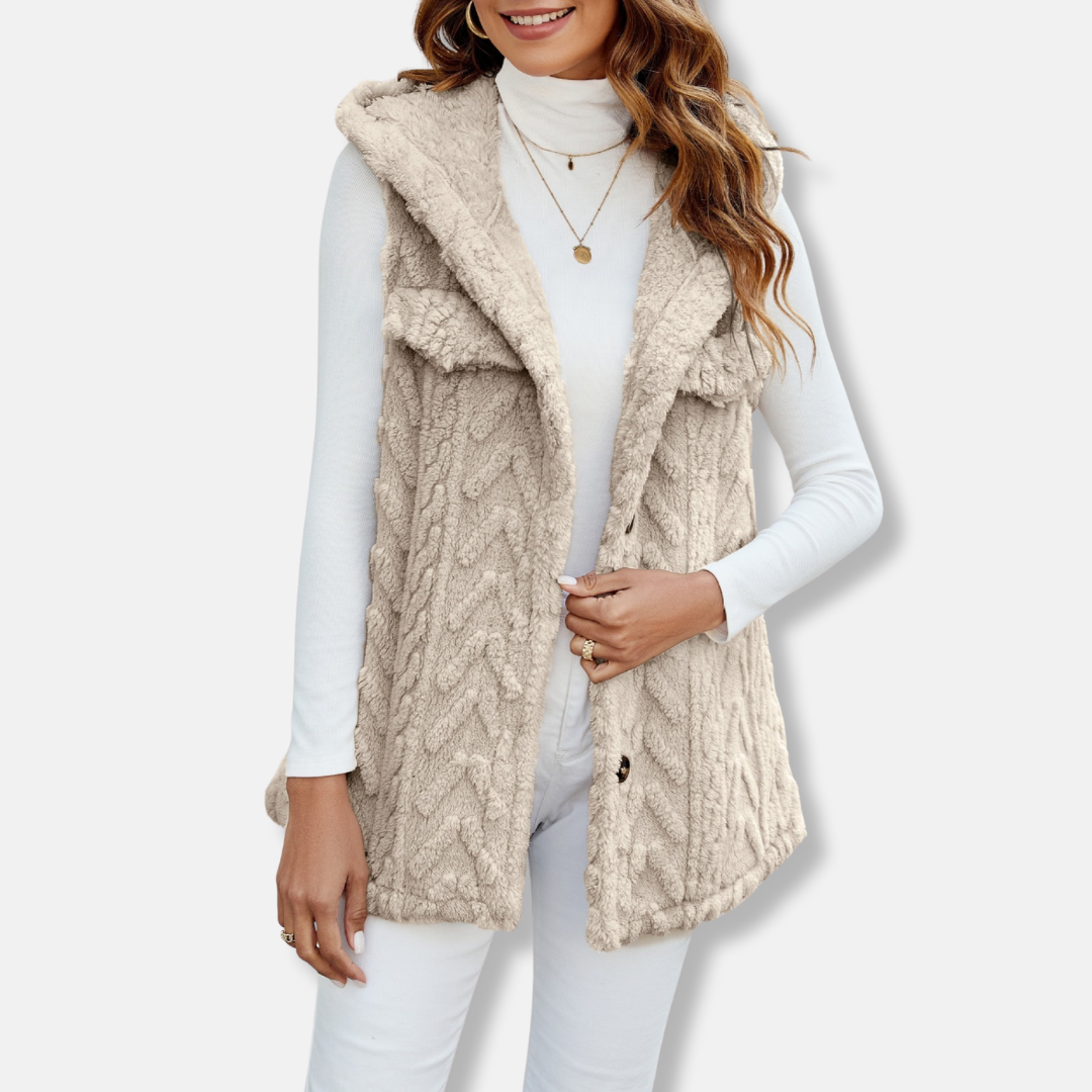Cozy Women's Hooded Vest with Soft Pockets