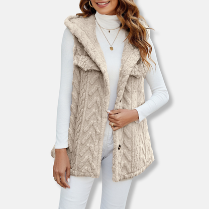 Cozy Women's Hooded Vest with Soft Pockets