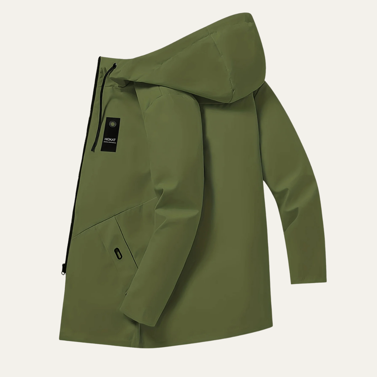Men's Slim Fit Hoodie Jacket with Drawstring Waist