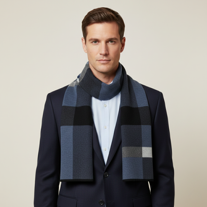 Traditional Plaid Men's Wool Scarf