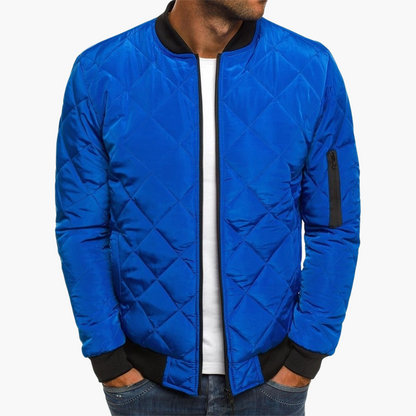 Men's Padded Zip Up Bomber Jacket with Pocket