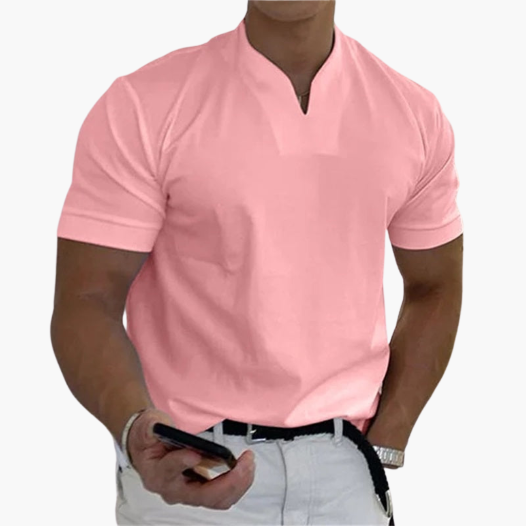 Men's Classic Short Sleeve V Neck Tee Shirt