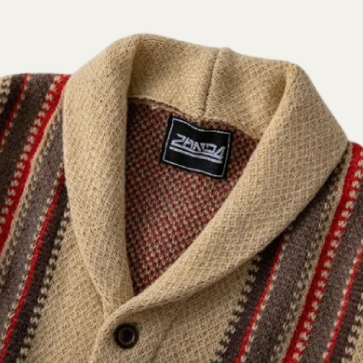 Classic Striped Crew Neck Men's Cardigan Sweater