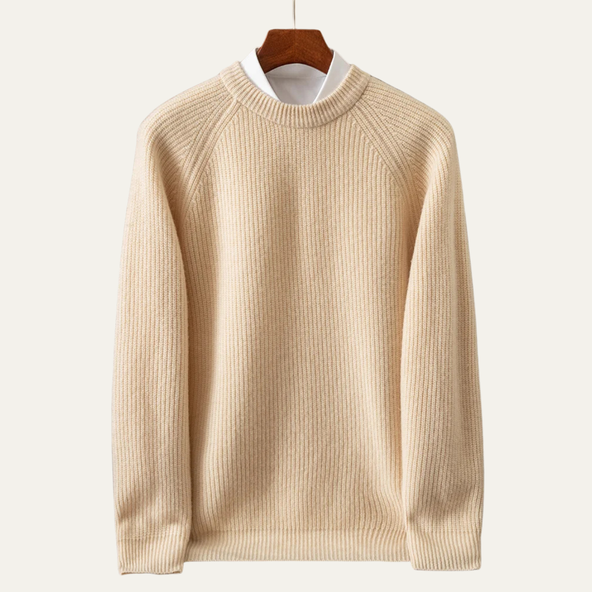 Warm Mens Merino Wool Crew Neck Winter Sweater