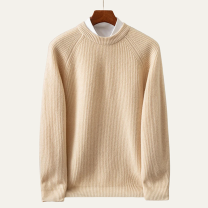 Warm Mens Merino Wool Crew Neck Winter Sweater