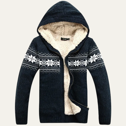 Warm Men's Fleece Hoodie Zip Jacket