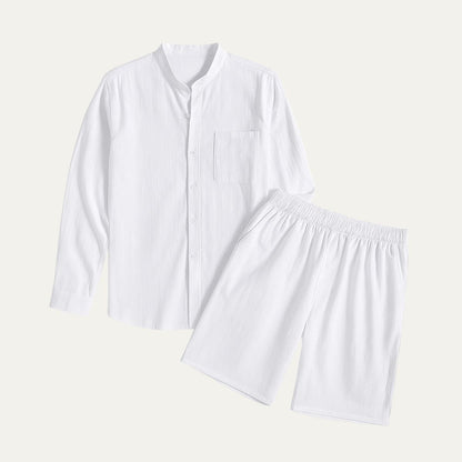 Lightweight Summer Mens Linen Shirt Set