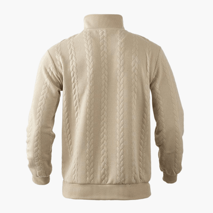 Classic Crew Neck Cable Knit Sweater for Men
