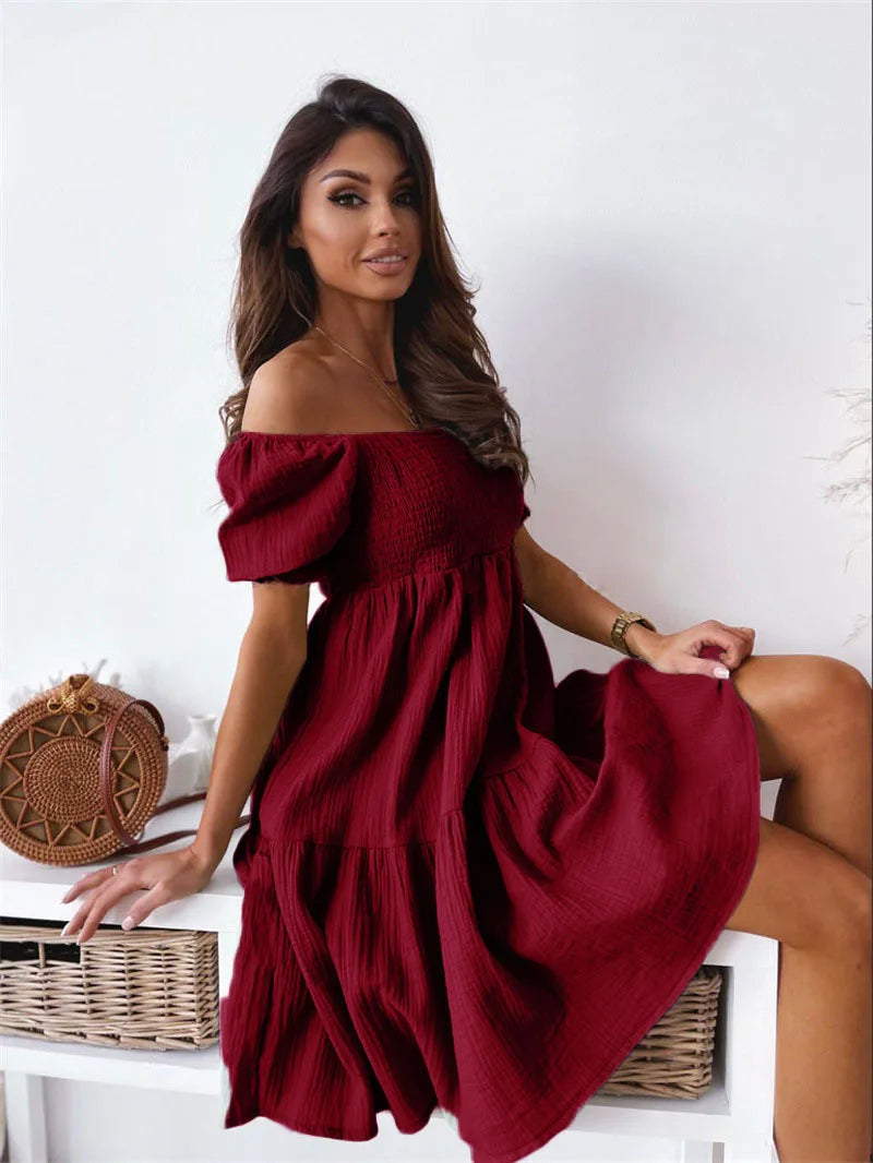 Chic Off Shoulder Summer Party Dress