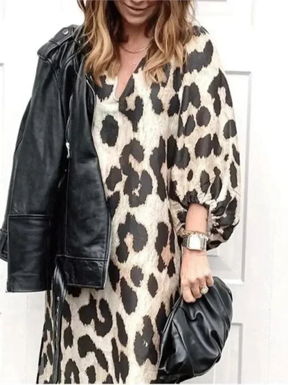 Chic Leopard Pattern Women's Dress - Olytrend