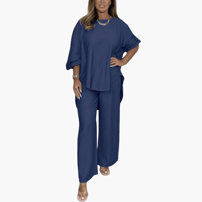 Comfy Women's Pajama Set with Wide Leg Pants