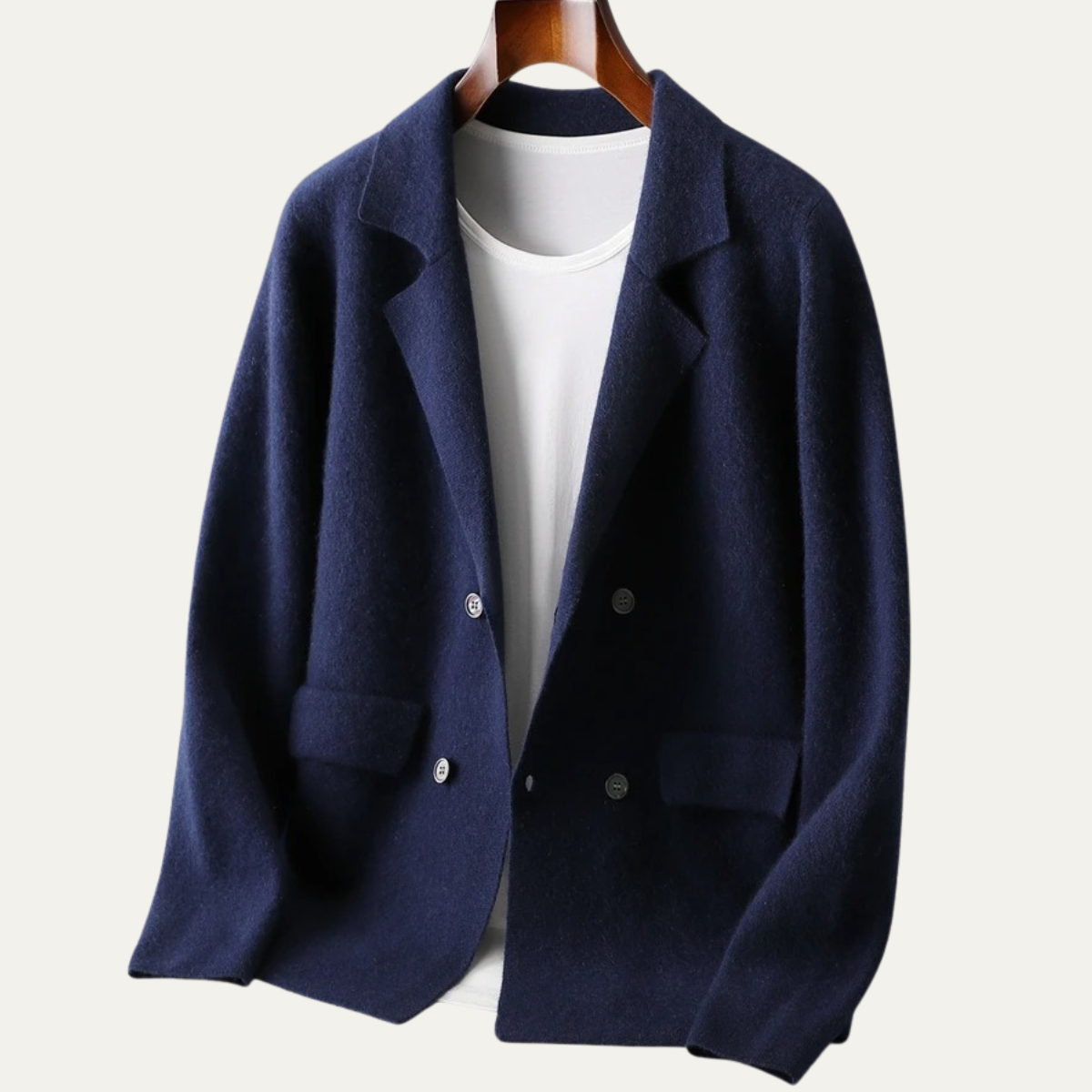 Luxury Men's Cashmere Blazer Cardigan with Pockets