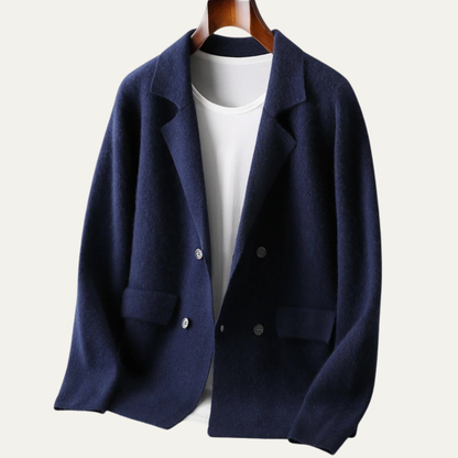 Luxury Men's Cashmere Blazer Cardigan with Pockets