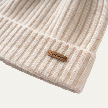 Warm Mens Ribbed Cashmere Winter Hat
