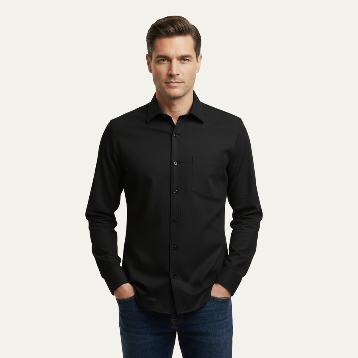 Luxury Silk Blend Men's Dress Shirt