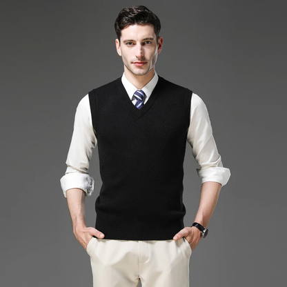 Comfy Men's V Neck Knit Vest