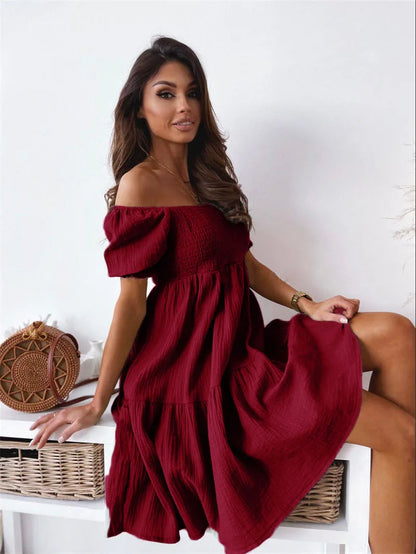 Chic Off Shoulder Mini Summer Dress