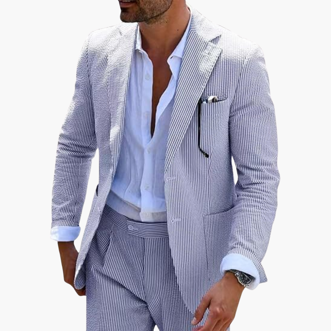 Men's Slim Fit Pinstripe Two Piece Suit
