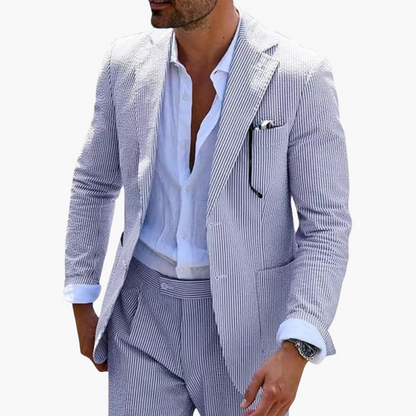 Men's Slim Fit Pinstripe Two Piece Suit