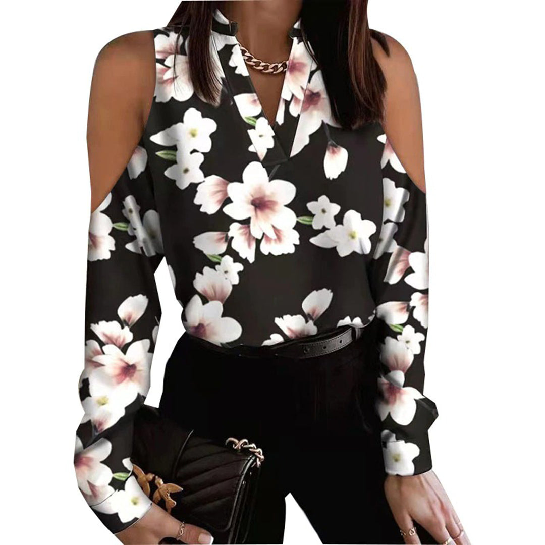 Ladies' V-Neck Top with Cute Heart Pattern
