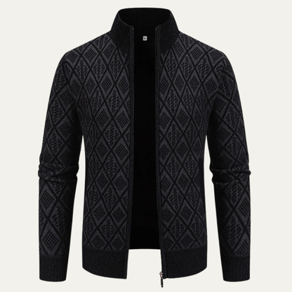 Stylish Men's Diamond Quilted Knit Blazer Jacket