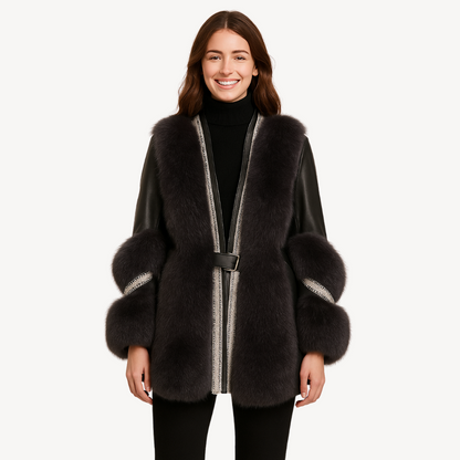 Luxurious Women's Long Fur Jacket - Nocini