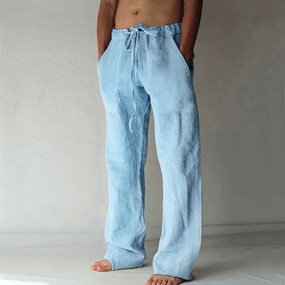 Relaxed Fit Elastic Waist Pants with Drawstring
