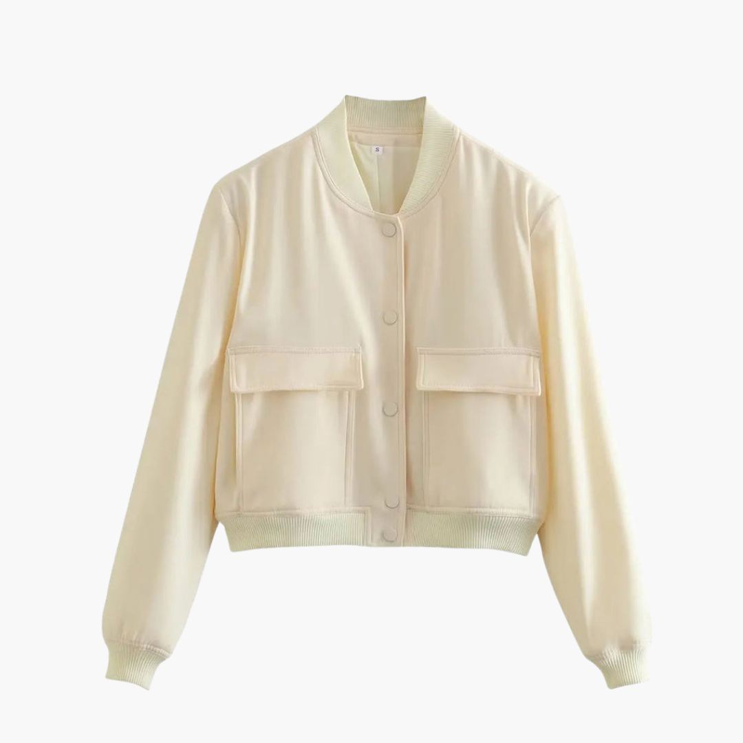 Practical Women's Bomber Jacket with Big Pockets