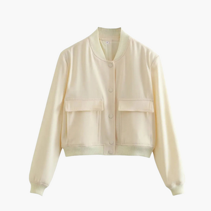 Practical Women's Bomber Jacket with Big Pockets