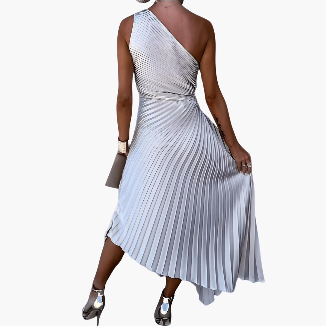 Chic One Shoulder Mini Evening Dress for Ladies