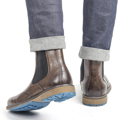 Luxury Men's Leather Ankle Chelsea Boots