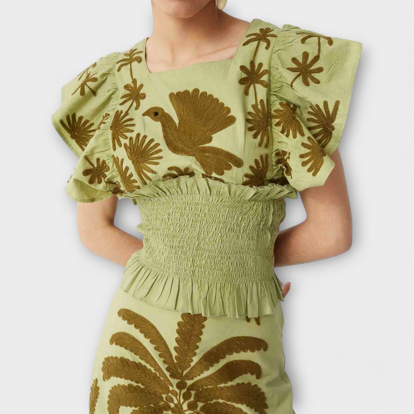 Tropical Leaf Women's Summer Party Dress