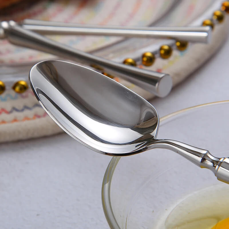 Contemporary Stainless Steel Flatware Set with Polished Finish