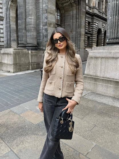 Women's Chic Fringe Wool Blazer Jacket