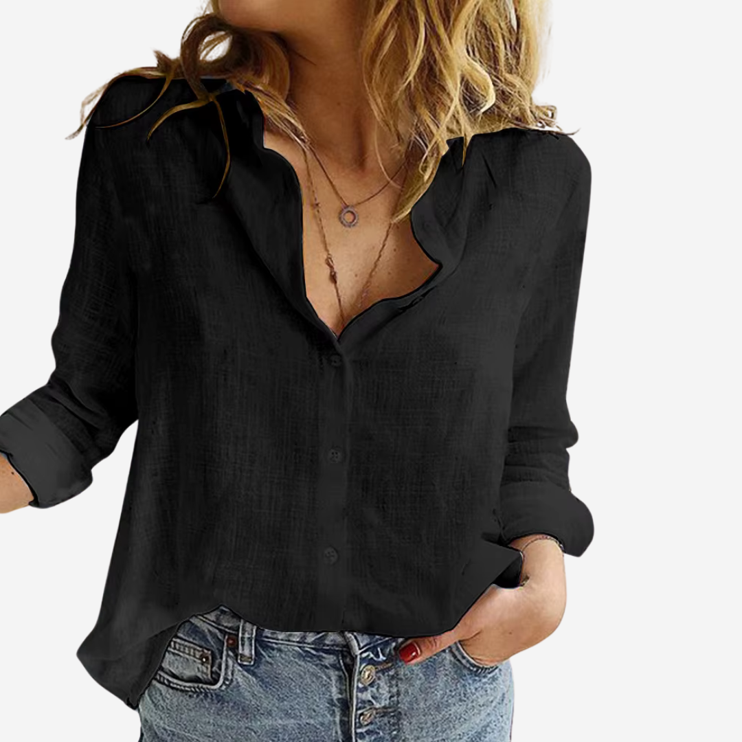 Relaxed Fit Women's Linen Top