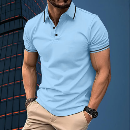 Men's Slim Fit Polo Shirt Soft Short Sleeve