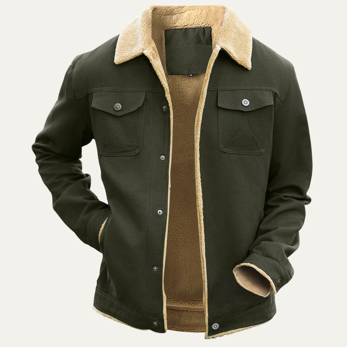 Men's Fleece Lined Parka with Sherpa Hood Jacket