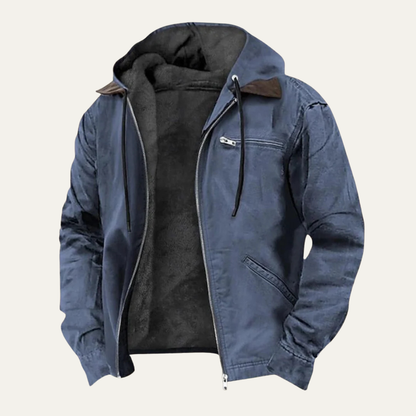 Thermal Men's Fleece Lined Hooded Winter Coat