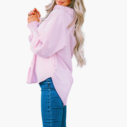Relaxed Fit Women's Button Front Shirt