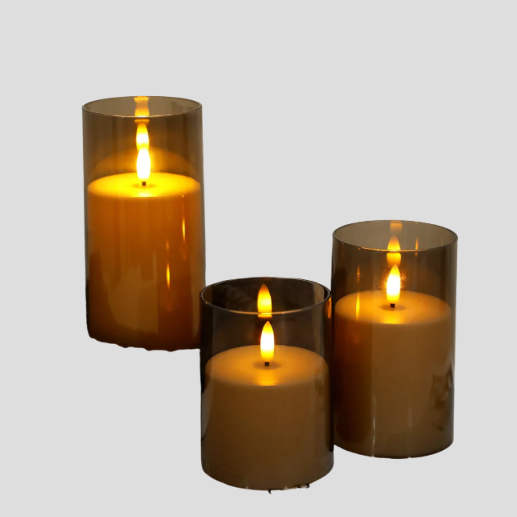 Warm White Flameless Candle Set