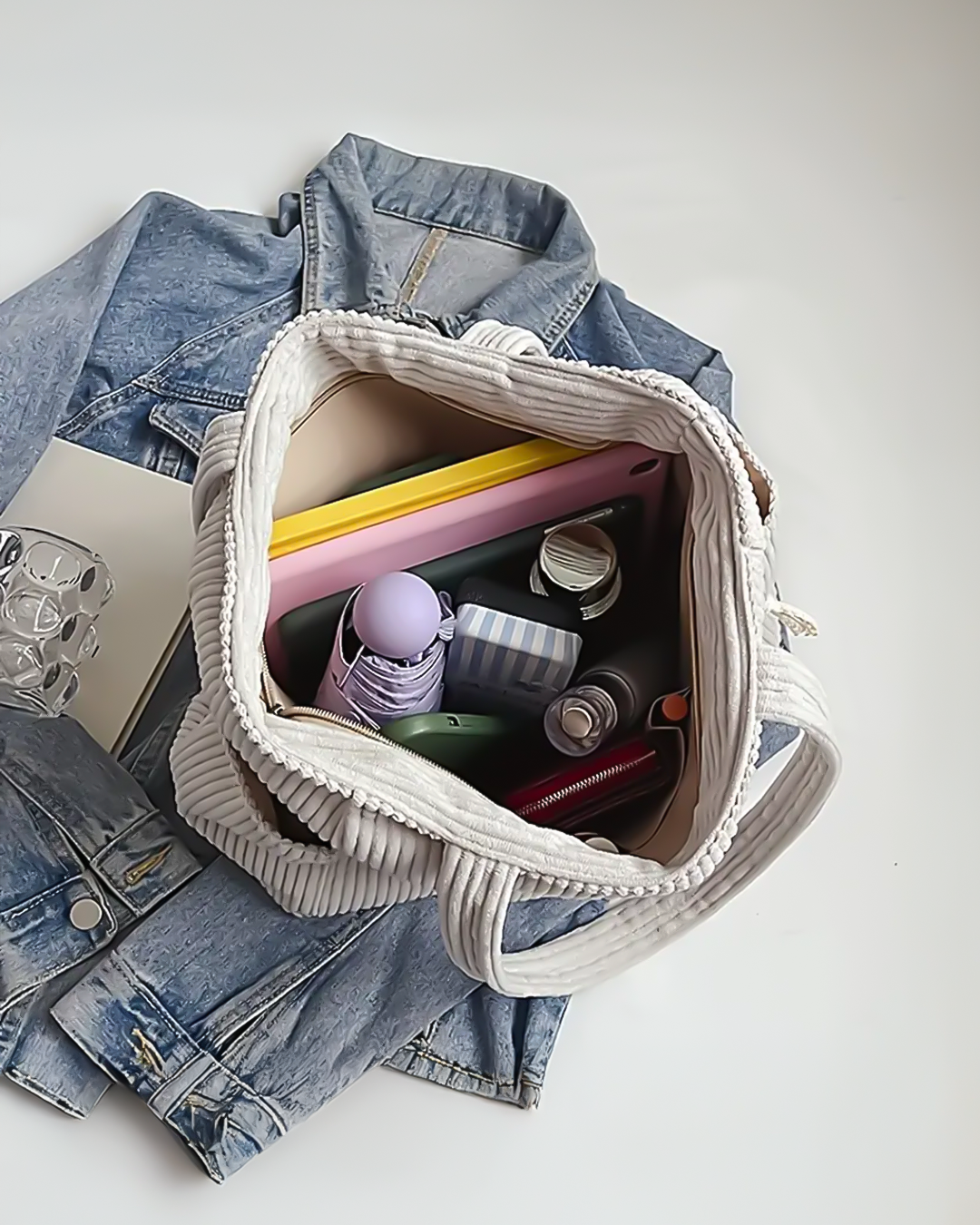 Rustic Textured Canvas Shopper Bag