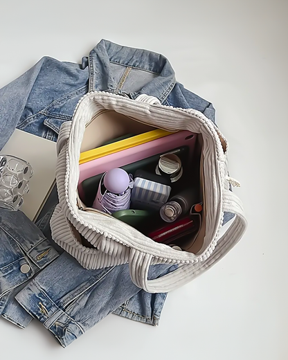 Rustic Textured Canvas Shopper Bag