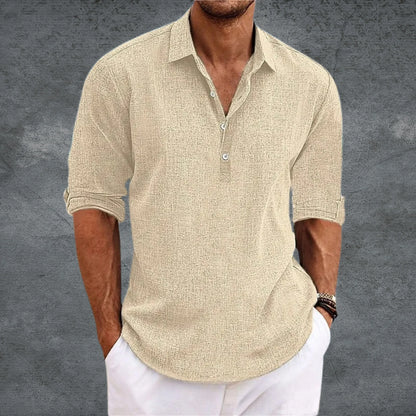Casual Mens Button Down Roll Sleeve Shirt