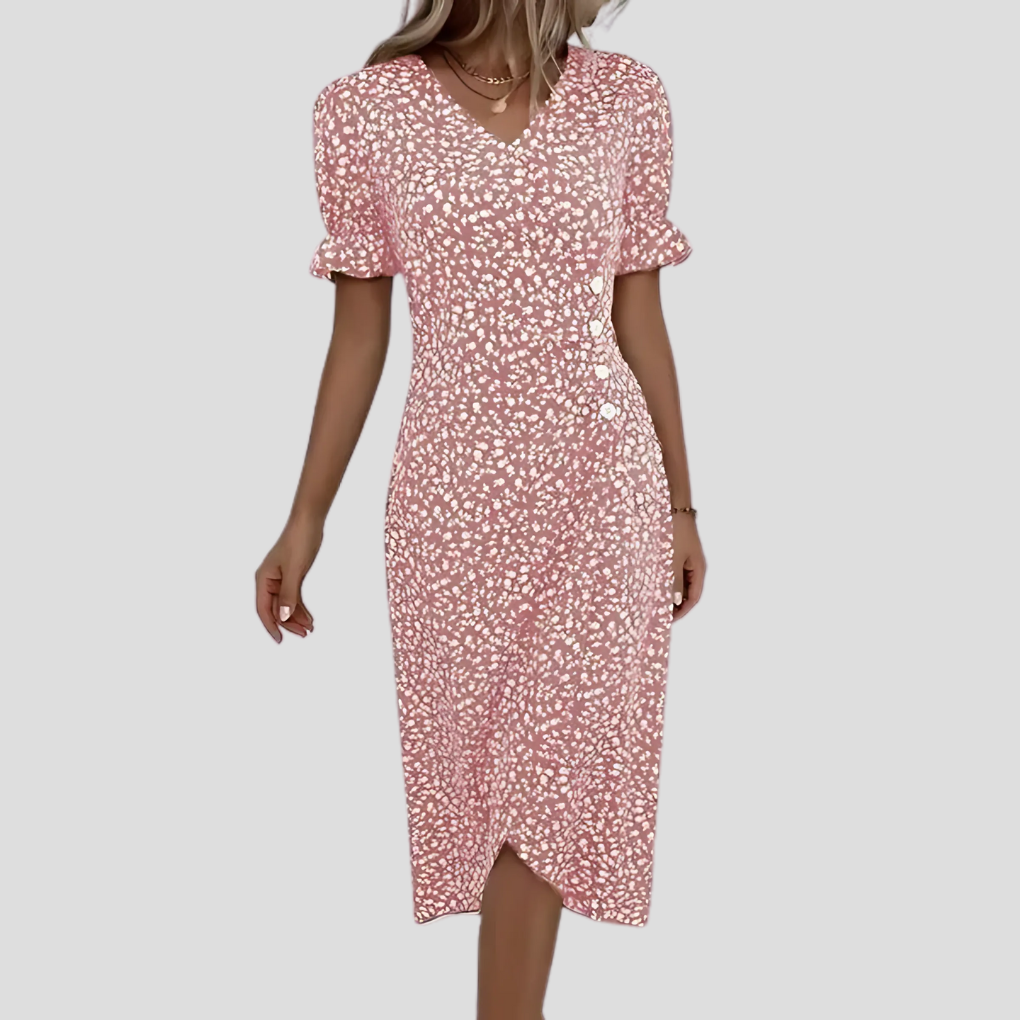 Ladies Fancy Flower Knee Length Dress