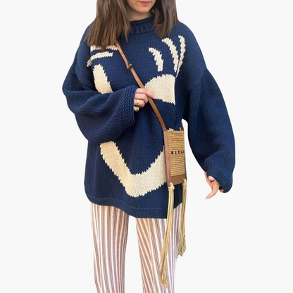 Cozy Women's Jumper with Large Fit and Fun Design