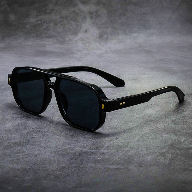 Large Frame Trendy Acetate Sunglasses with Double Bridge